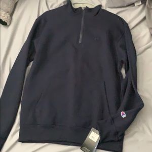 mens flc 1/4 zip  Navy blue sweater